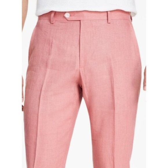 Tommy Hilfiger Mens Modern Fit Pure Linen Comfortable Pants Red Size 30x30 NWT - Picture 3 of 5